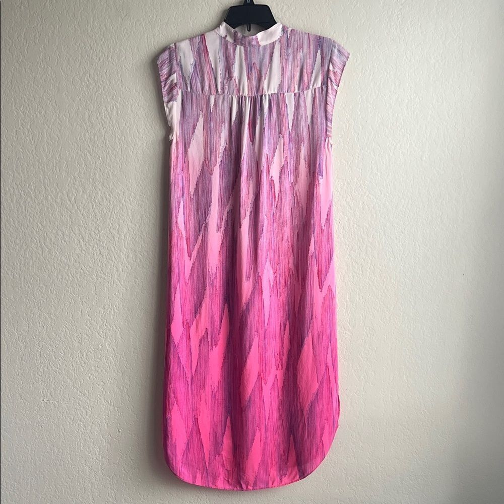 Like New! Rebecca Taylor 100% Silk Dress Ombre Fuchsia Pink in Size 6 - Picture 6 of 12